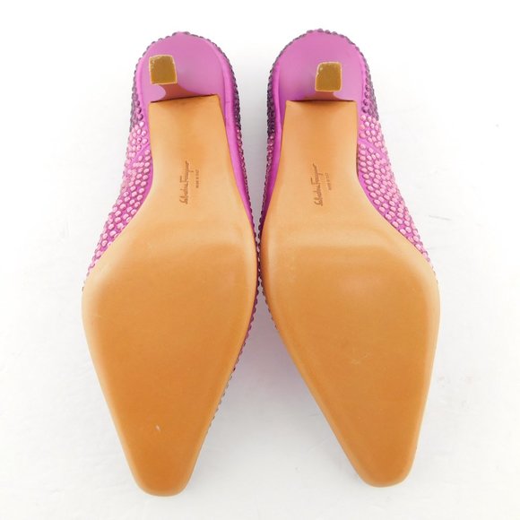 Unworn FERRAGAMO Degraded Lavender Crystal Pumps 7 - Picture 8 of 11